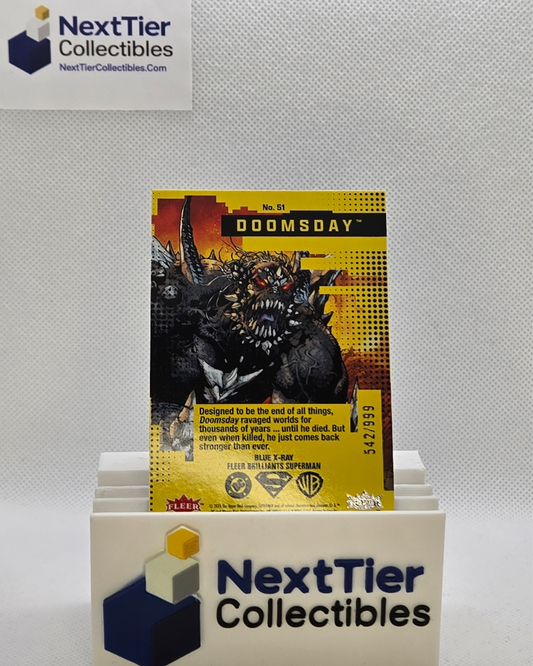 Doomsday - #51, Blue X-Ray Parallels, Serial Numbered #542/999 - 2025 Fleer Brilliants Superman