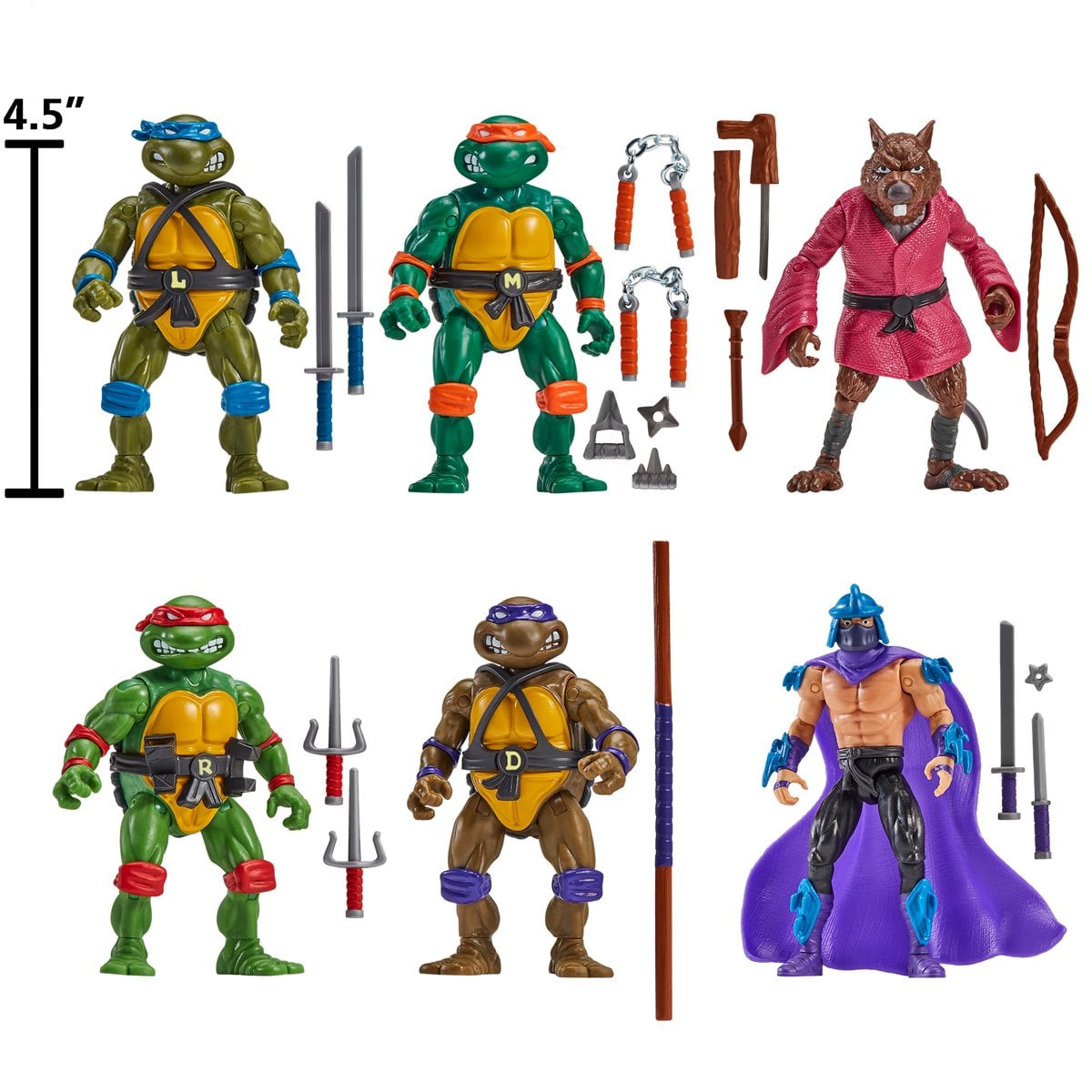 Teenage Mutant Ninja Turtles : Classic 4" Remastered Figure Bundle - 6 Pack