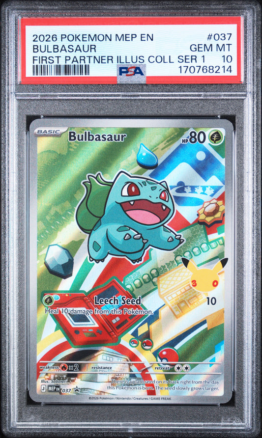 Bulbasaur, Charmander & Squirtle #037-039 - PSA 10 Sequential Set