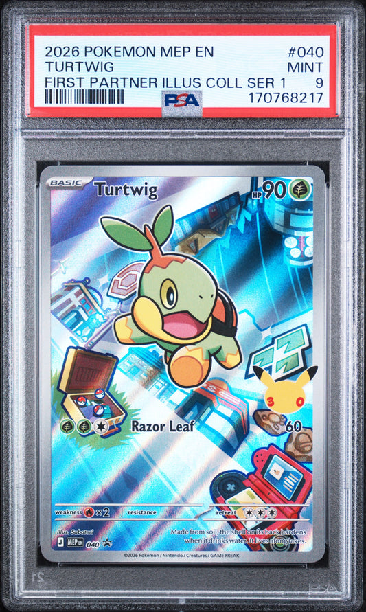 Turtwig - #040 - First Partner Illustration Collection Series 1 - PSA 9