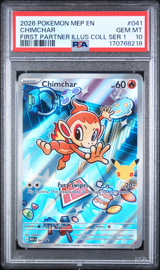 Chimchar - #041 - First Partner Illustration Collection Series 1 - PSA 10