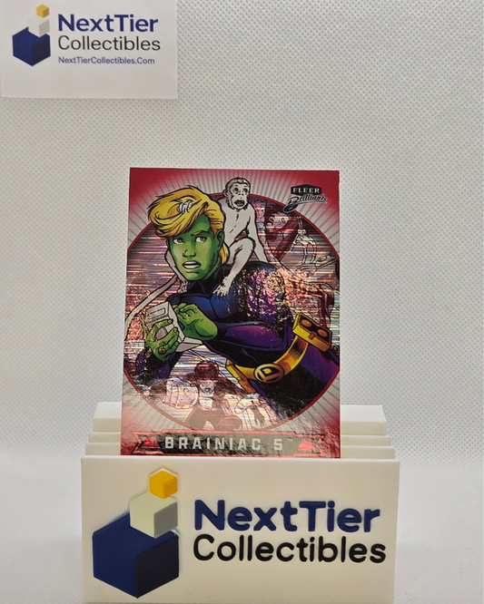 Brainiac 5 - #82, Red Heat Vision Parallels, Serial Numbered #1638/1938 - 2025 Fleer Brilliants Superman
