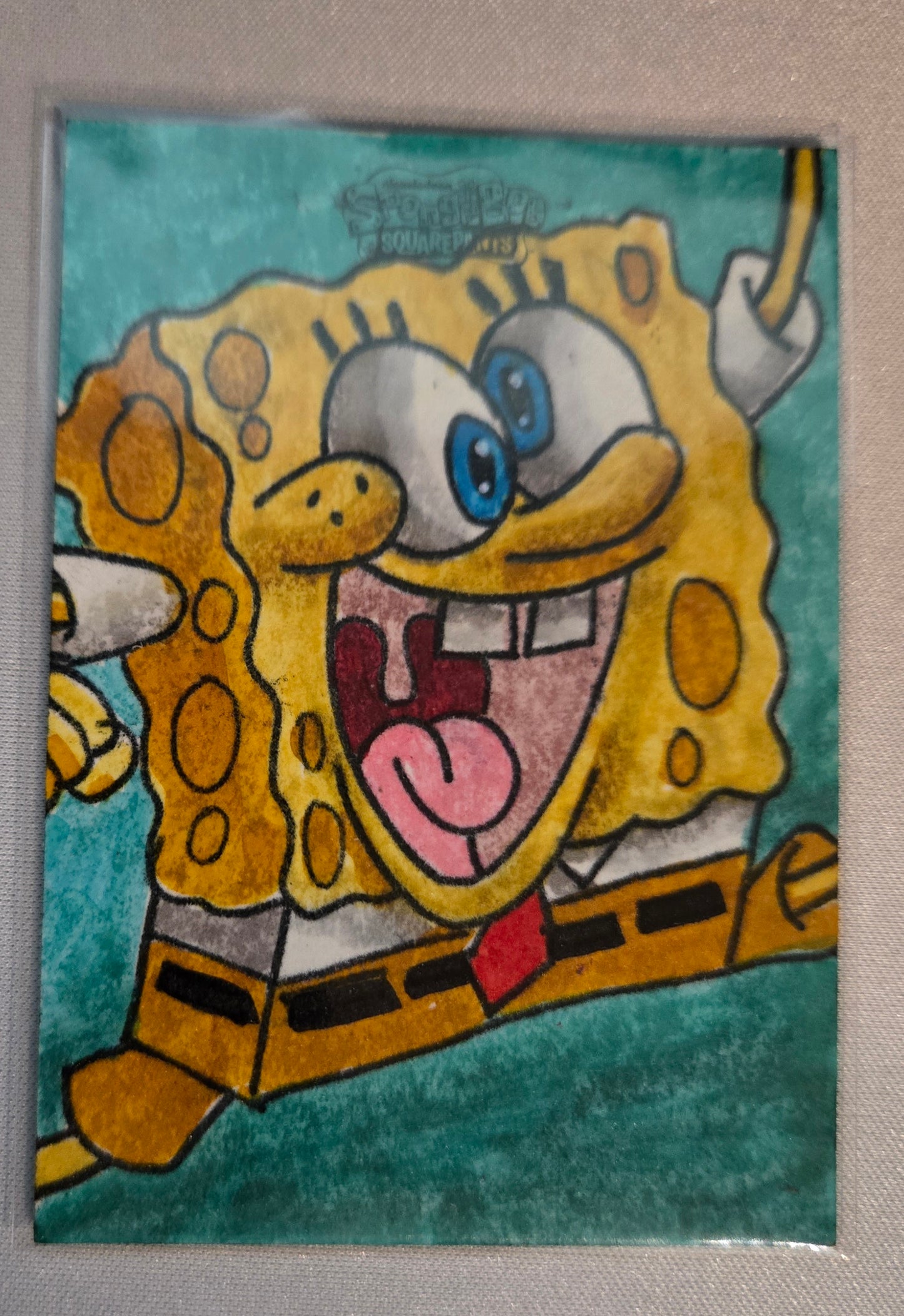 2025 Topps Chrome SpongeBob 25th Sketch Card 1/1 Jeffrey Benitez Original Art