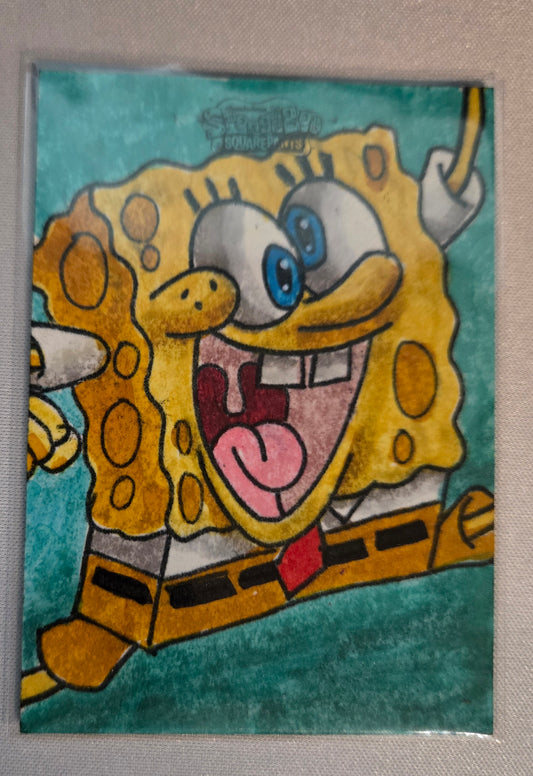 2025 Topps Chrome SpongeBob 25th Sketch Card 1/1 Jeffrey Benitez Original Art