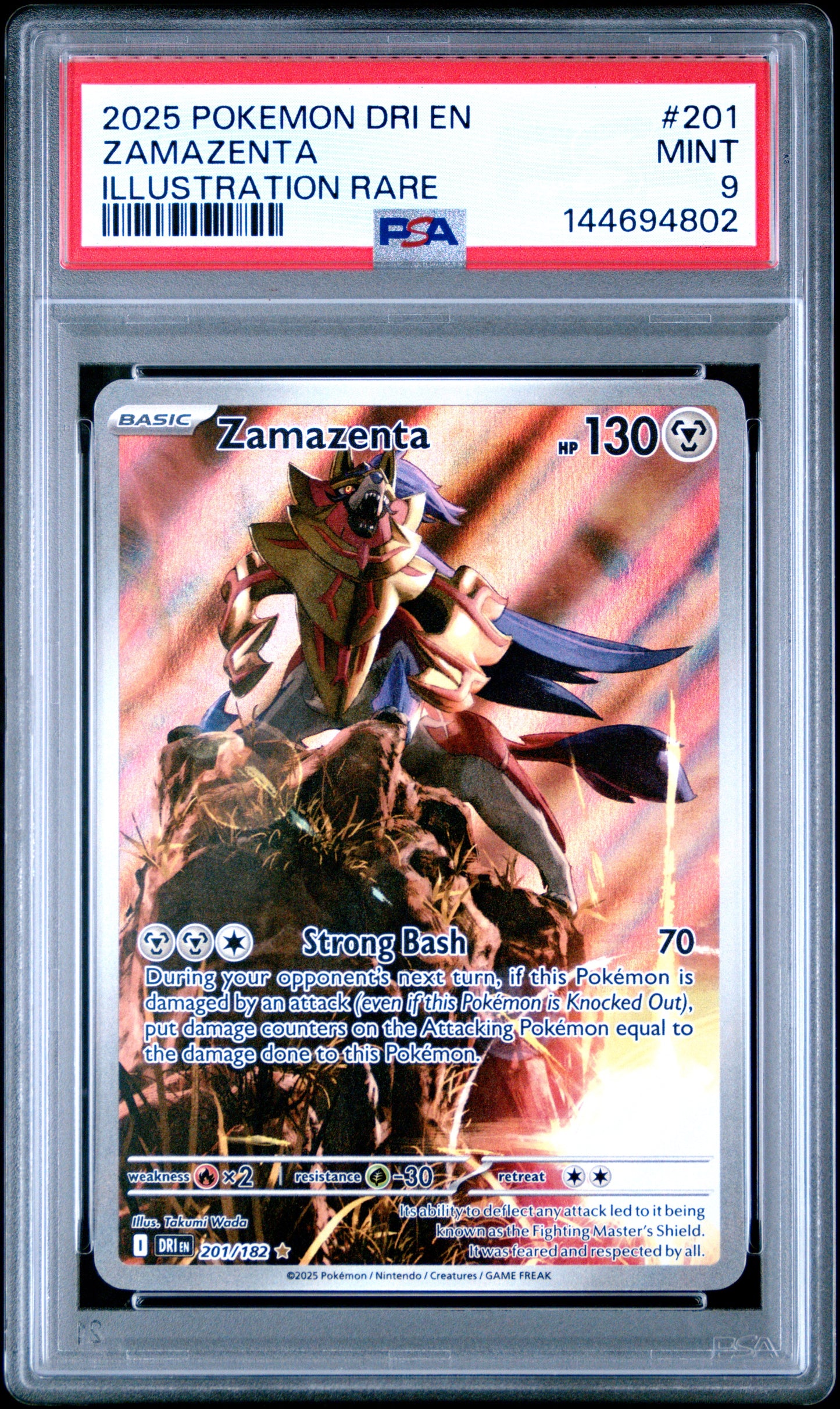 Zamazenta - #201 Illustration Rare, Destined Rivals - PSA 9